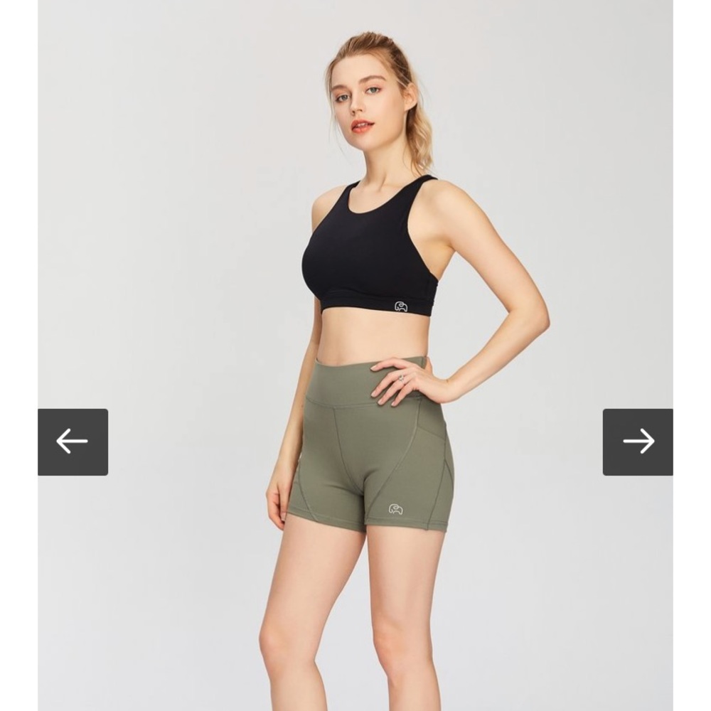 Mid-Thigh Workout Shorts - Asparagus